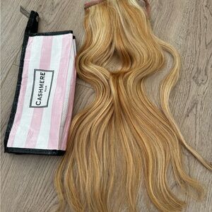 New human hair pony tail honey blonde